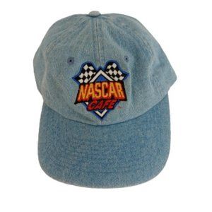 Vintage NASCAR Cafe Myrtle Beach Strap Back Denim Hat Racing Cap